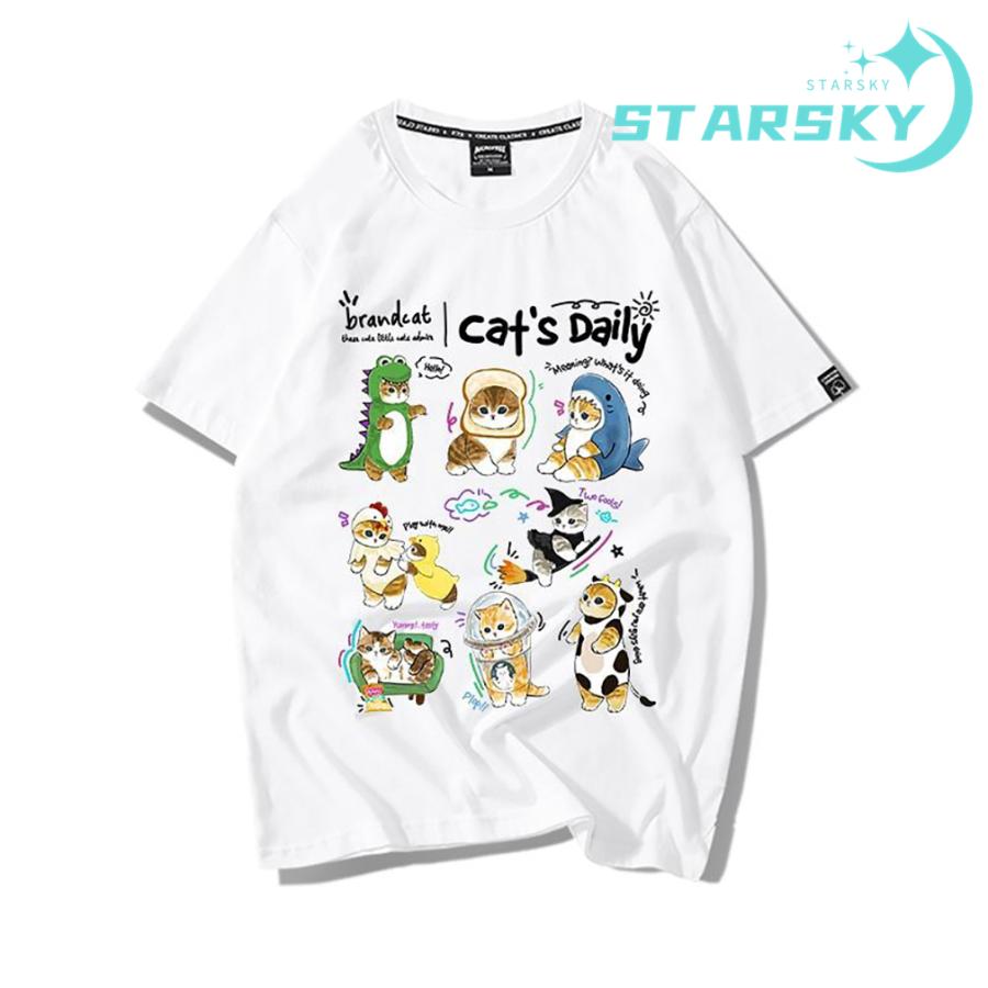 モフサンド　サメ　猫ちゃん　可愛い　Tシャツ　 短袖 男女兼用　メンズ レディース 大きいサイズ 　通学通勤 オシャレ　可愛い　プレゼント　ギフト の商品画像