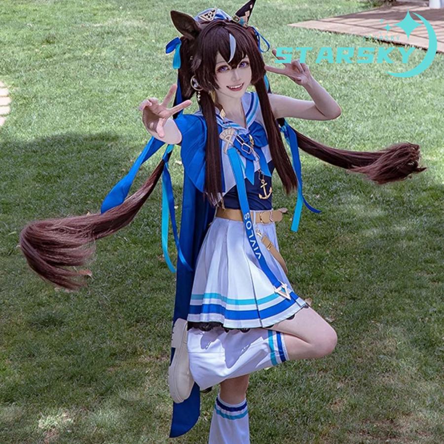 ウマ娘 プリティーダービー ヴィブロス 風 コスプレ衣装 ウィッグ 靴 