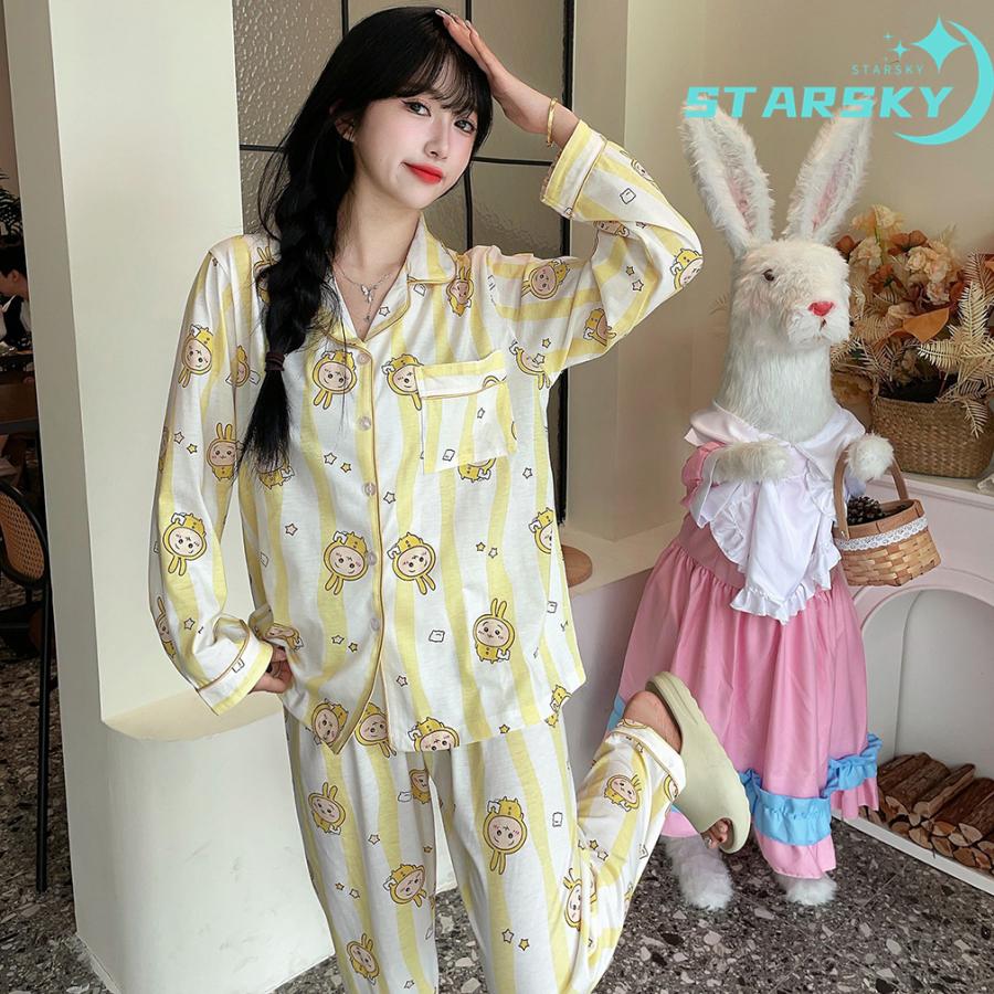 ちいかわ ハチワレ ウサギ ちいかわ パジャマ 上下セット 長袖 シャツ