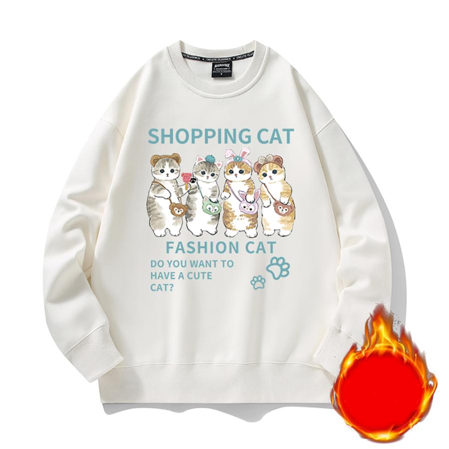 トレーナー モフサンド SHOPPING CAT 可愛い 猫ちゃん スウェット 長袖