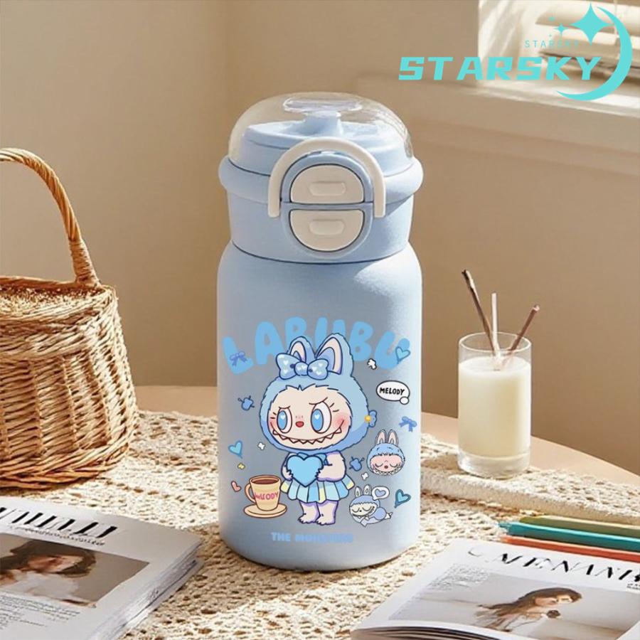 ラブブ 魔法瓶 水筒 400ml ストロー付き 直飲み可 幼稚園 小学生