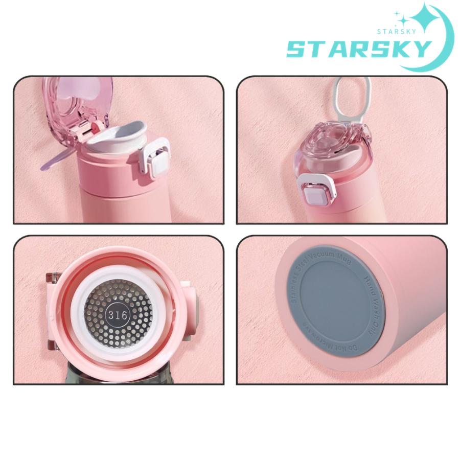 ラブブ 魔法瓶 水筒 500ml 直飲み 水筒カバー付き 水筒ブラシあり 子供