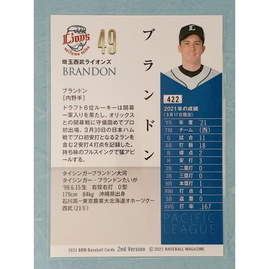 ☆ BBM2021 2ndバージョン 西武ライオンズ レギュラーカード 422 