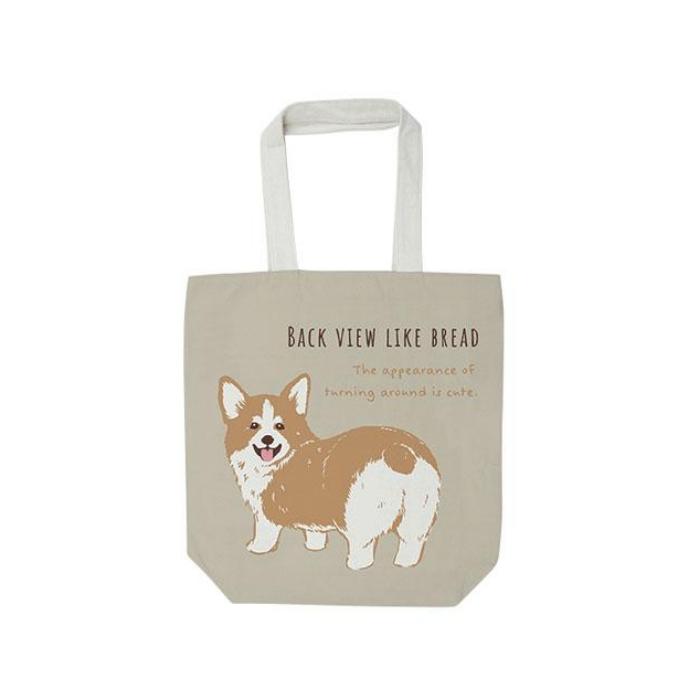 コーギー 縦長トートバッグ（ソラふりむき）ウェルシュ・コーギー