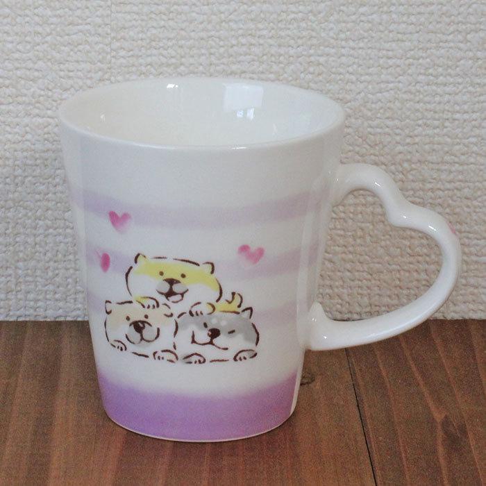 しばんばんハートマグカップ 柴犬 ハート 犬柄 犬雑貨 肉球雑貨ホワイトアンドピーチ 通販 Yahoo ショッピング