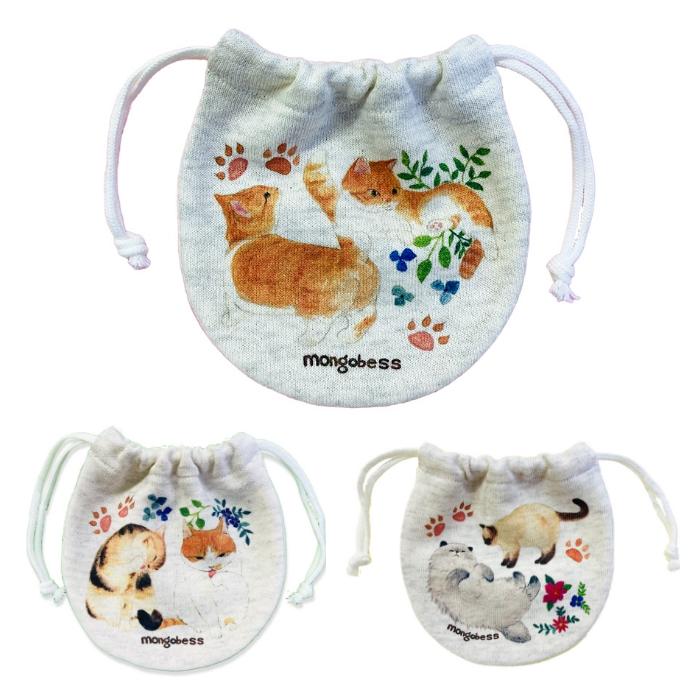 mongobess 猫巾着S モンゴベス トラ猫 キジトラ シャム猫 ペルシャ猫