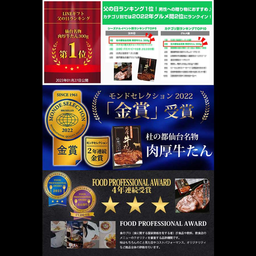 牛タン 肉 送料無料 杜の都仙台名物 肉厚牛たん塩味 1000g（5-7人分）【モンドセレクション2022金賞受賞】ワイドフード｜nikuno-ito｜04