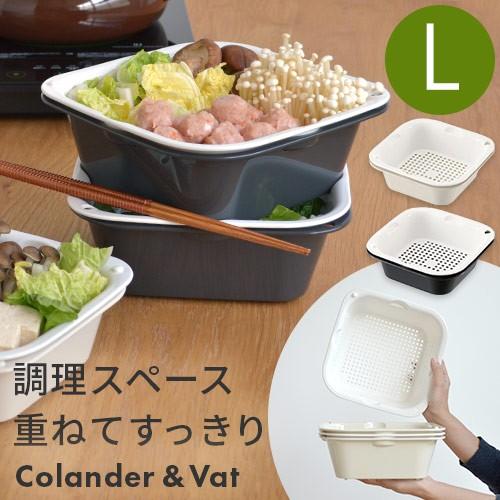 コランダー バット L 日本製 ざる バットがセットになって便利な調理器具 下ごしらえや水切りや調理におすすめ リッチェル P1 a にくらす Yahoo 店 通販 Yahoo ショッピング