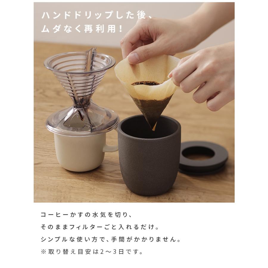 コーヒーかす消臭ポット 再利用 におい 珈琲 陶磁器 エコ 脱臭剤 消臭剤 靴箱 冷蔵庫 トイレ インテリア おしゃれ Ready to マーナ｜nikurasu｜02