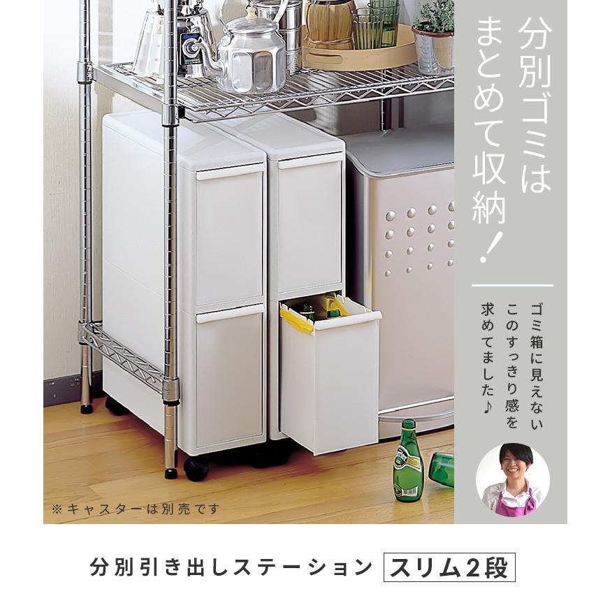分別引出しステーション スリム 2段 ゴミ箱 おしゃれ シンプル コンパクト 分別 隙間 引き出し ダストボックス 吉川国工業所 ライクイット Like It にくらす Yahoo 店 通販 Yahoo ショッピング