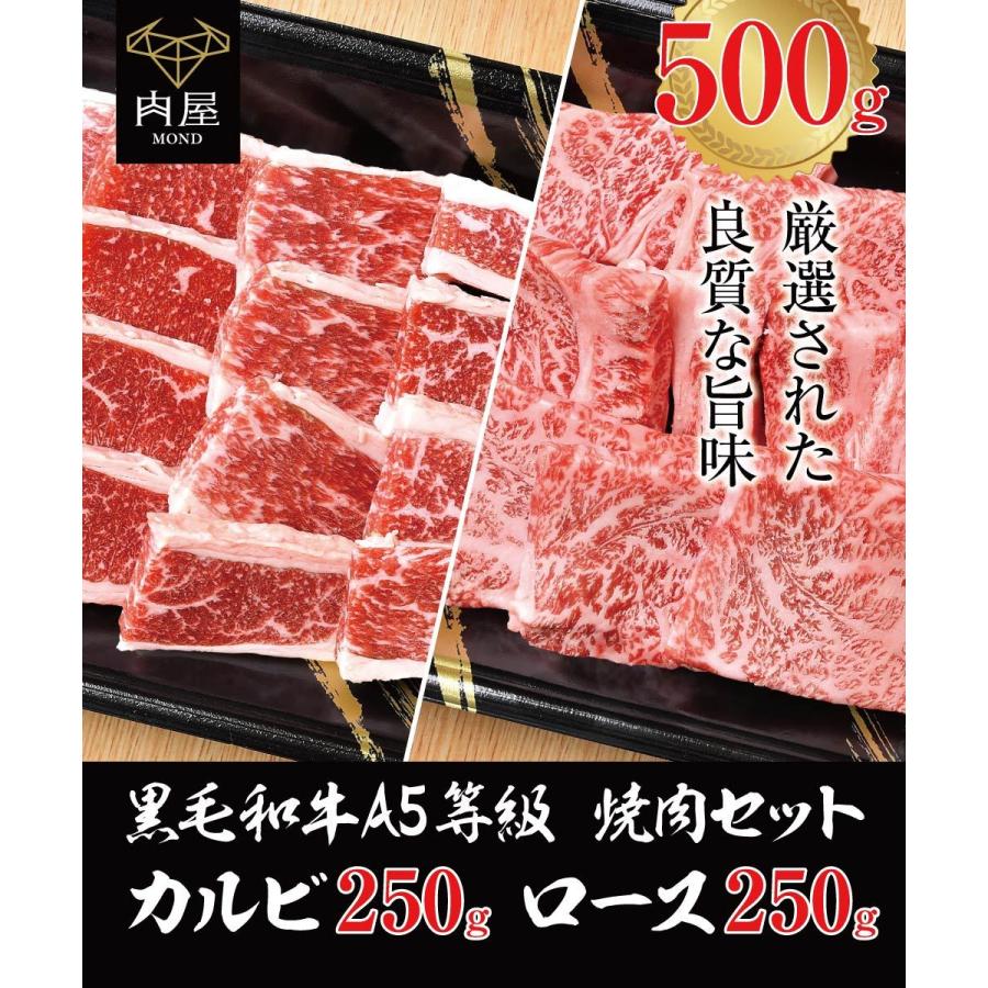 肉 牛肉 焼肉 黒毛和牛 カルビ ロース 焼き肉 福袋 A5等級 牛カルビ 牛ロース 赤身焼肉 500g （各250g×1）お家焼肉  焼肉用牛肉 送料無料｜nikuya-mond｜04