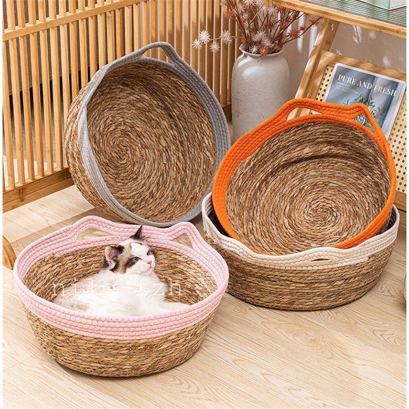 ペットベッド 中型犬用 洗える 手編み クッション付け 犬用品 ペットベッド 中型犬用 洗える 手編み クッション付け 犬用品