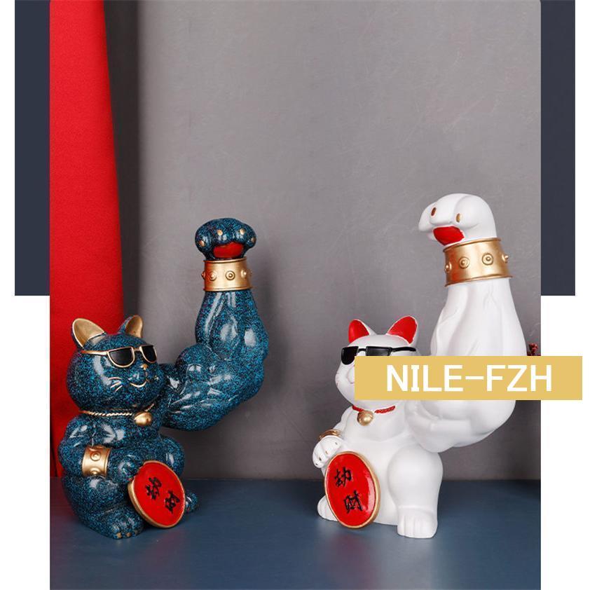 招き猫　置物 Amazon.co.jp: AKINORE 招き猫 皿を捧げる猫さん 置物 玄関収納