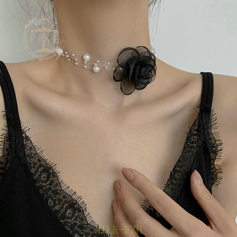 チョーカー ネックレス アクセサリー フラワーモチーフ 花 チョーカー ネックレス アクセサリー フラワーモチーフ 花