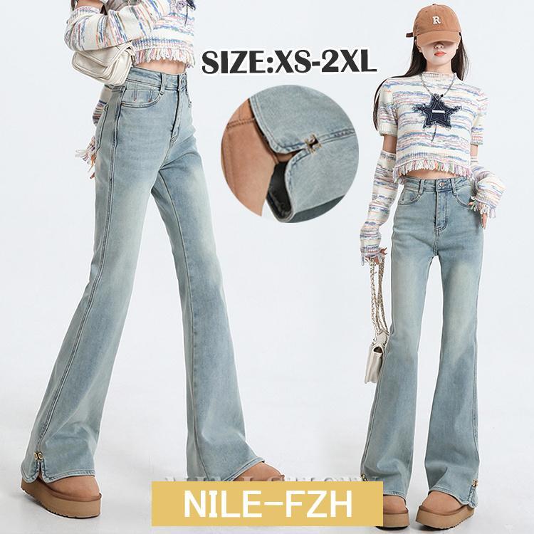 デニムパンツ レディース フレアパンツ ワイド 韓国ファッション デニムパンツ レディース フレアパンツ ワイド 韓国ファッション