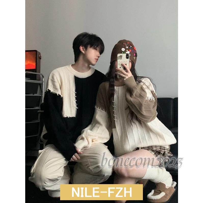 セーター ペアルック メンズ レディース 男女兼用 ニット ゆったり グレー ブラウン 秋 カップル 恋人 親友 姉妹 可愛い 暖かい トップス S M L XL 2XL 3XL 冬 astraroad_maoyi-2821-29