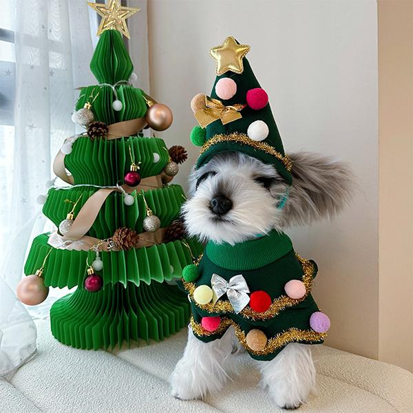 ペット クリスマスコスプレ 犬 猫 2点セット クリスマスツリー ペット帽子 マット コスプレ サンタ ペット用 クリスマス ハット 犬の服 猫の服 ペット用 犬 猫｜nile-fzh｜07