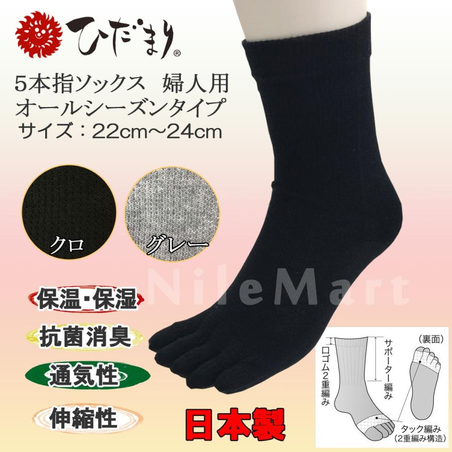 健繊 ひだまり 健康肌着 ５本指ソックス 婦人用 | 