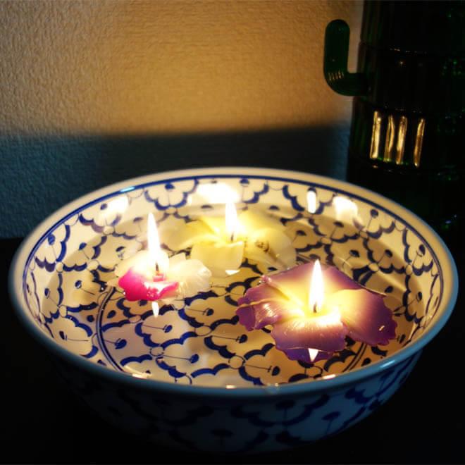 浮かぶ フラワー キャンドル セット フローティングキャンドル