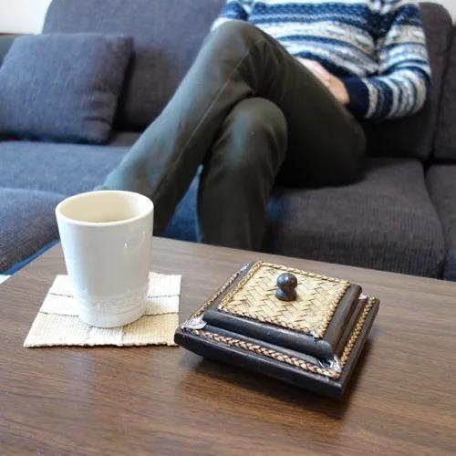 木製卓上灰皿(灰入り)茶器揃い 木製卓上灰皿(灰入り)茶器揃い