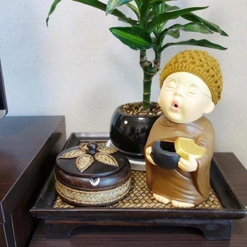 N-Chai 灰皿 蓋付き 卓上 おしゃれ 木製 (丸型 Lサイズ