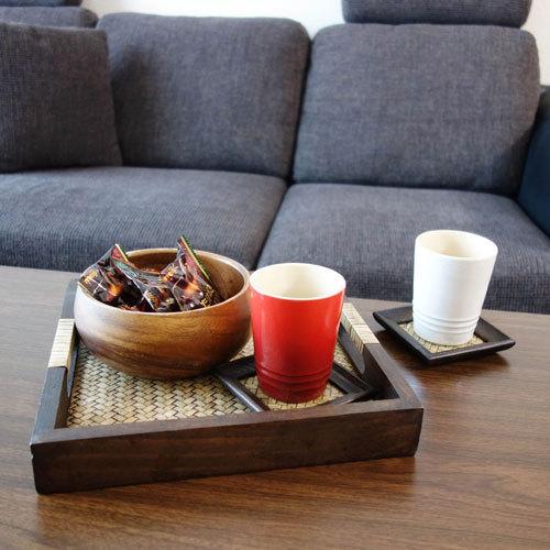 N-Chai お盆 トレー おしゃれ 大きい 木製 (3枚セット 長方形 C