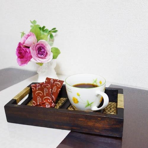 N-Chai お盆 トレー おしゃれ 木製 おぼん (持ち手付 角型 Sサイズ