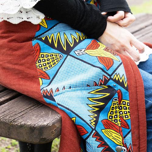 ひざ掛け ブランケット 膝掛け アフリカン柄 (4色 65×100cm ローラブル