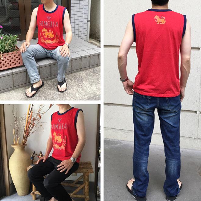 タンクトップ ノースリーズ メンズ おしゃれ アジアン