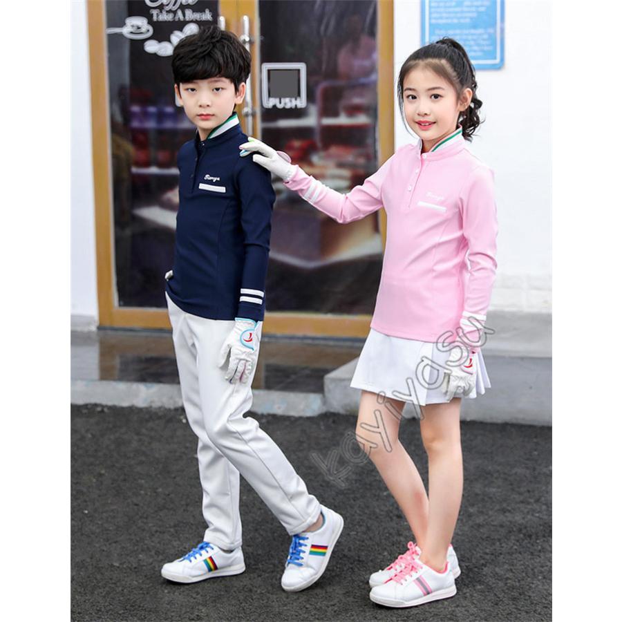 ゴルフシャツ ゴルフ ウェア 子供服 キッズ ゴルフポロシャツ 男の子 女の子 Tシャツ アウトドアシャツ インナーシャツ 長袖 厚手 登山 自転車 防寒 秋冬|niltutyuu|11