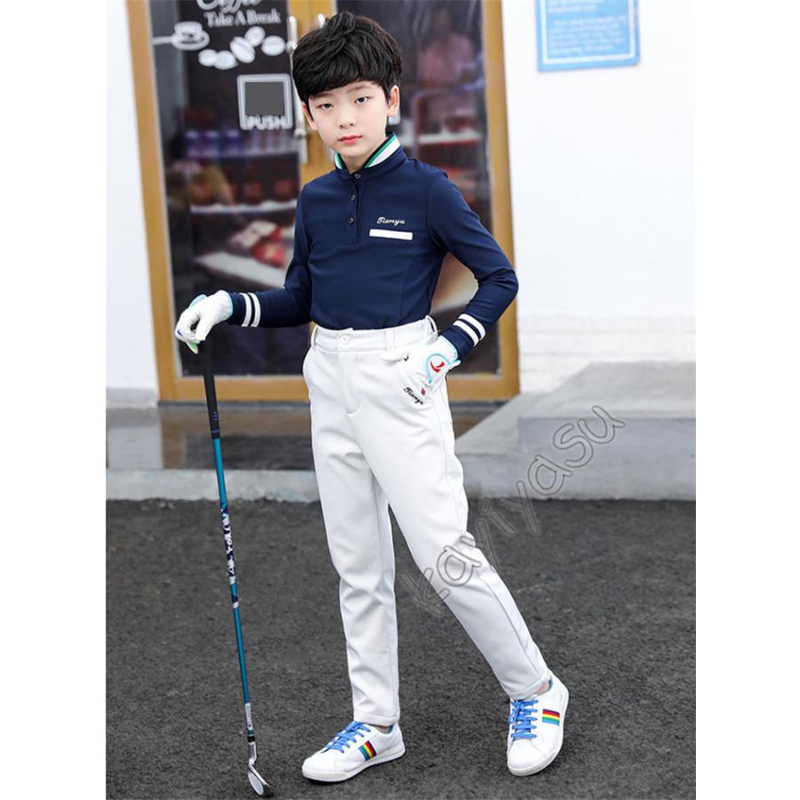 ゴルフシャツ ゴルフ ウェア 子供服 キッズ ゴルフポロシャツ 男の子 女の子 Tシャツ アウトドアシャツ インナーシャツ 長袖 厚手 登山 自転車 防寒 秋冬|niltutyuu|12