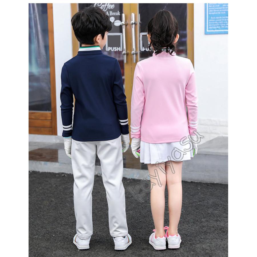 ゴルフシャツ ゴルフ ウェア 子供服 キッズ ゴルフポロシャツ 男の子 女の子 Tシャツ アウトドアシャツ インナーシャツ 長袖 厚手 登山 自転車 防寒 秋冬|niltutyuu|14