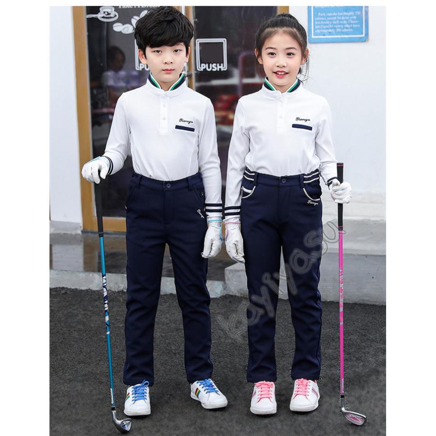 ゴルフシャツ ゴルフ ウェア 子供服 キッズ ゴルフポロシャツ 男の子 女の子 Tシャツ アウトドアシャツ インナーシャツ 長袖 厚手 登山 自転車 防寒 秋冬|niltutyuu|03