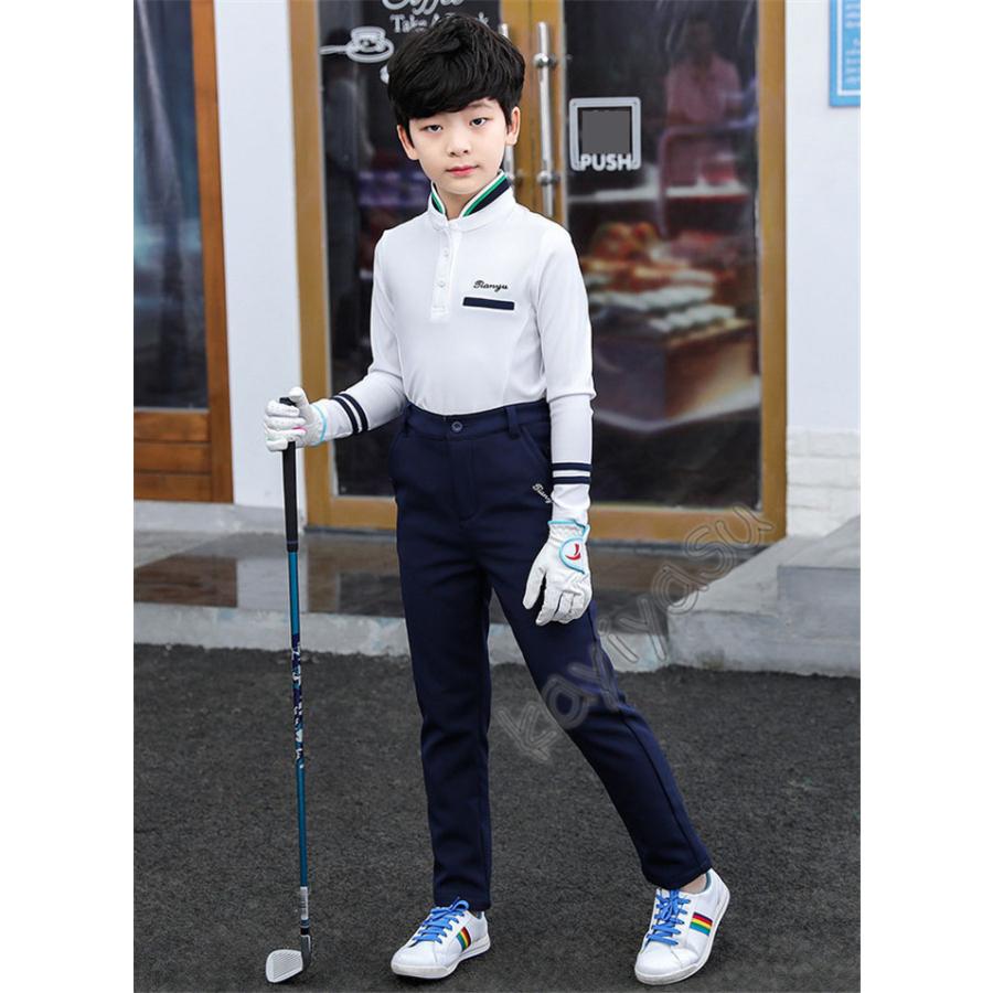 ゴルフシャツ ゴルフ ウェア 子供服 キッズ ゴルフポロシャツ 男の子 女の子 Tシャツ アウトドアシャツ インナーシャツ 長袖 厚手 登山 自転車 防寒 秋冬|niltutyuu|05