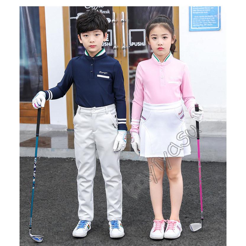 ゴルフシャツ ゴルフ ウェア 子供服 キッズ ゴルフポロシャツ 男の子 女の子 Tシャツ アウトドアシャツ インナーシャツ 長袖 厚手 登山 自転車 防寒 秋冬|niltutyuu|09