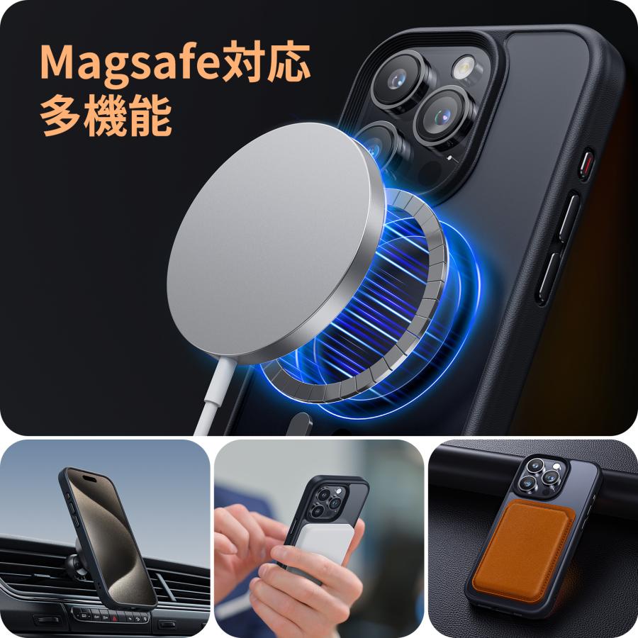 【10%OFFクーポン】NIMASO iPhone ケース+カメラフィルム1枚 MagSafe対応 iPhone15 15Pro Max用 ケース マグネット搭載 マグセーフ対応 カバー 滑り止め｜nimaso｜08