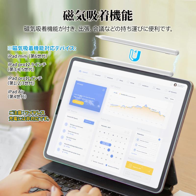 iPad 【 傾き感知機能/パームリジェクション機能】NIMASO タッチペン