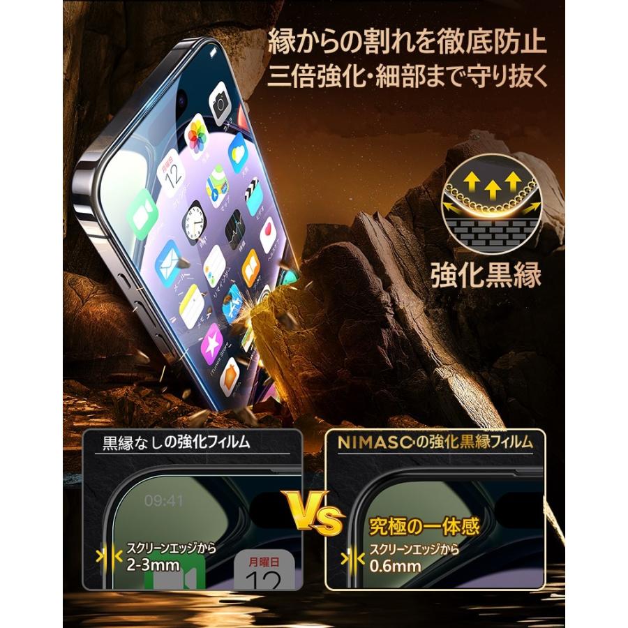 NIMASO iPhone16 保護フィルム ガラスフィルム Plus 16Pro Max