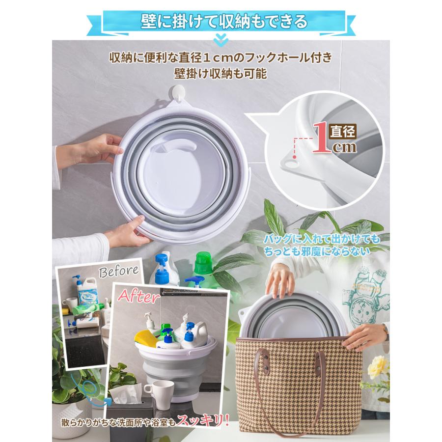 NIKSA 折り畳み バケツ 4色 アウトドア コンパクト シリコン製 3L 5L 10L 洗い桶 収納 ガーデニング ゴミ箱 キャンプ |  | 05
