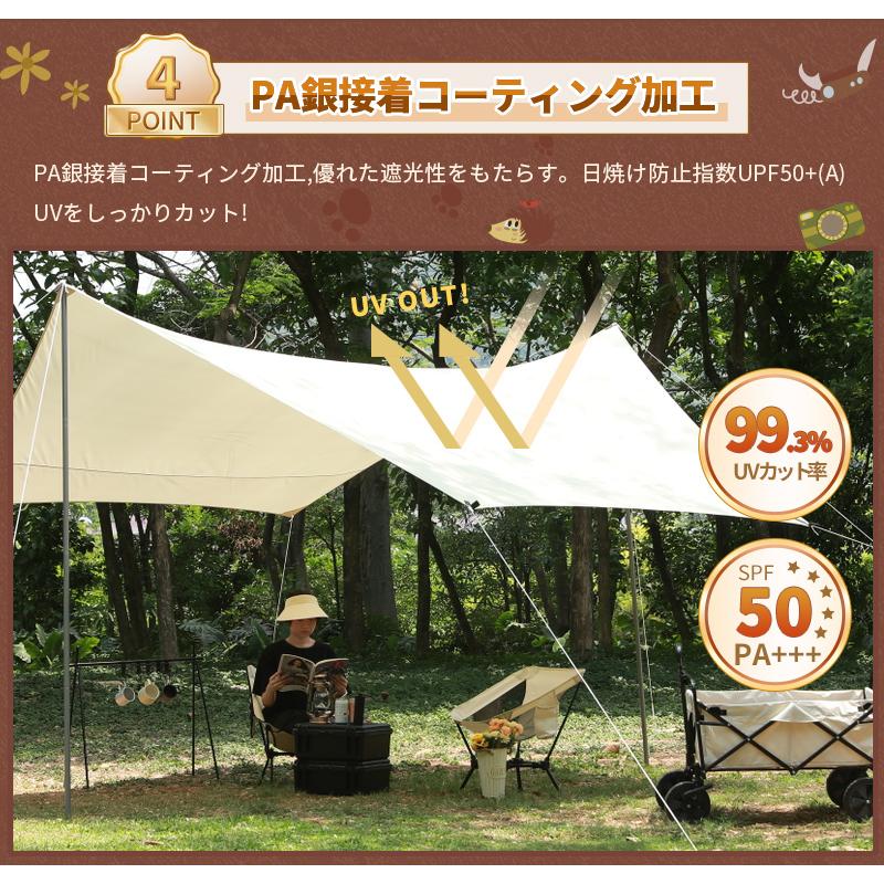 NIKSA ヘキサタープ 4.2m*4.1cm*2.4m セット ポール付き タープ NIKSA ヘキサタープ 4.2m*4.1cm*2.4m セット ポール付き タープ