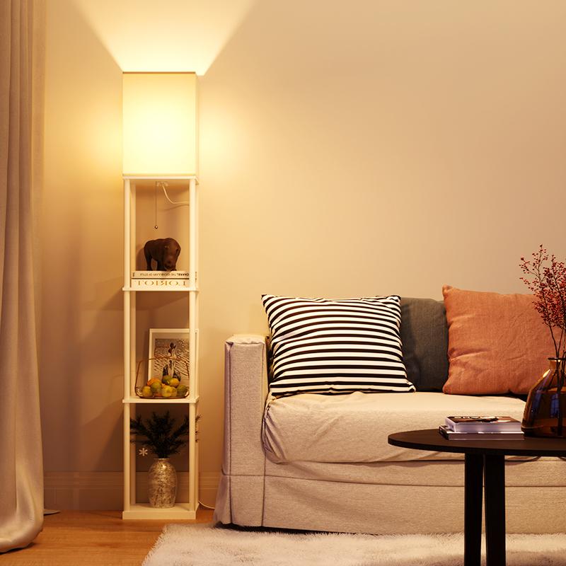 SUNMORY 棚付フロアライト 3色調節フロアランプ LEDライト電球付き 間接照明 コーナー 照明 フロアスタンド 北欧風 家電 寝室 ラック  耐荷重5KG  おしゃれ |  | 13