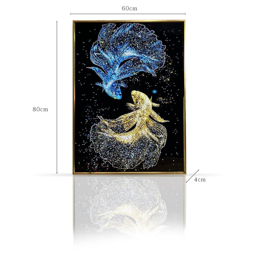 アートパネル 60×80 水晶絵 D100498 風水 金魚 壁掛けパネル 絵 アートパネル 60×80 水晶絵 D100498 風水 金魚 壁掛けパネル 絵