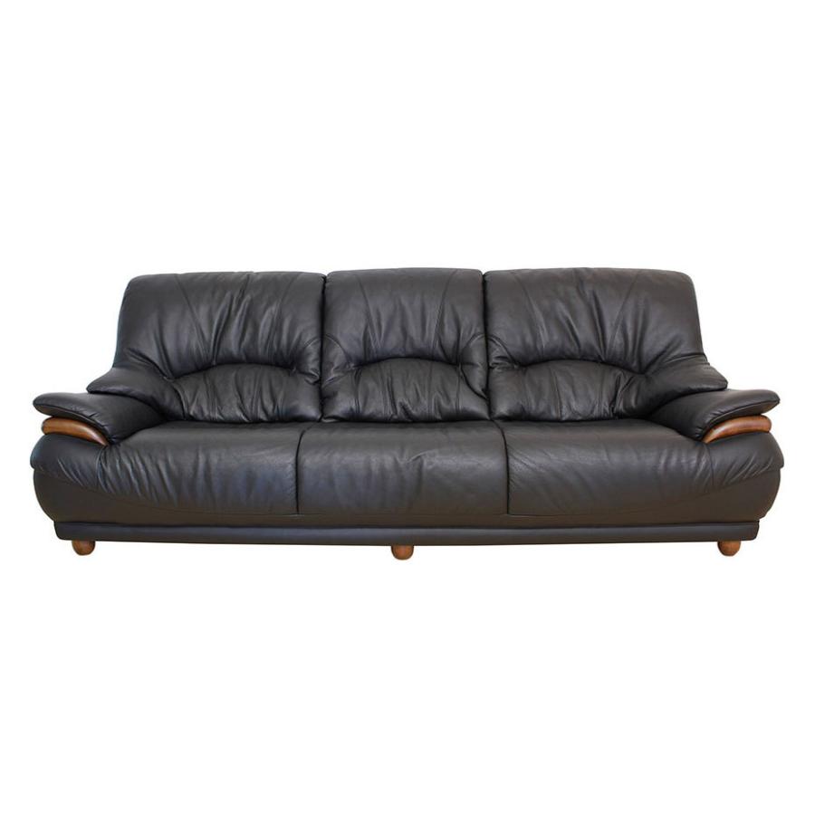 アサヒ 3人掛けレザーソファー