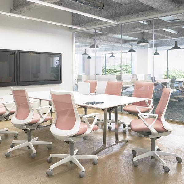 オカムラFluentチェア フルーエント Fluent ハイバック ホワイトボディ 固定肘 CB45WW