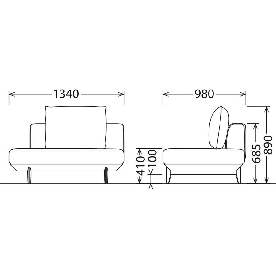 カリモク ソファ 2人掛椅子 ロング（右） UU40モデル 平織布地 UU4008 UU40A8 UU4018 プレミアム UU4058 UU40F8 UU4068 karimoku 国産_2