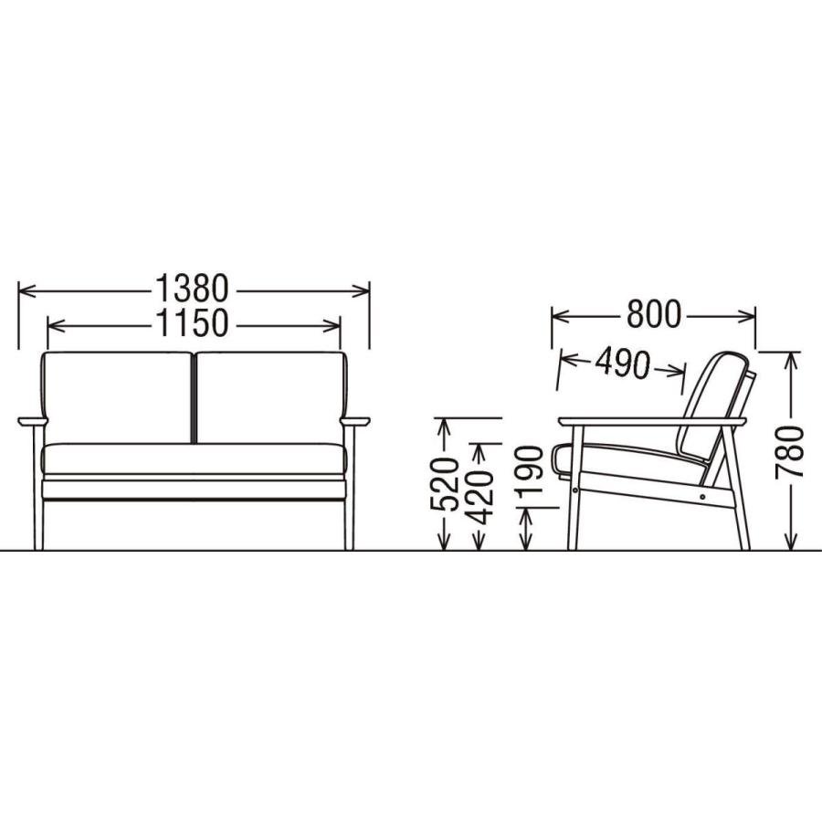 カリモク家具（KARIMOKU FURNITURE） カリモク ソファ 2人掛椅子 WD43