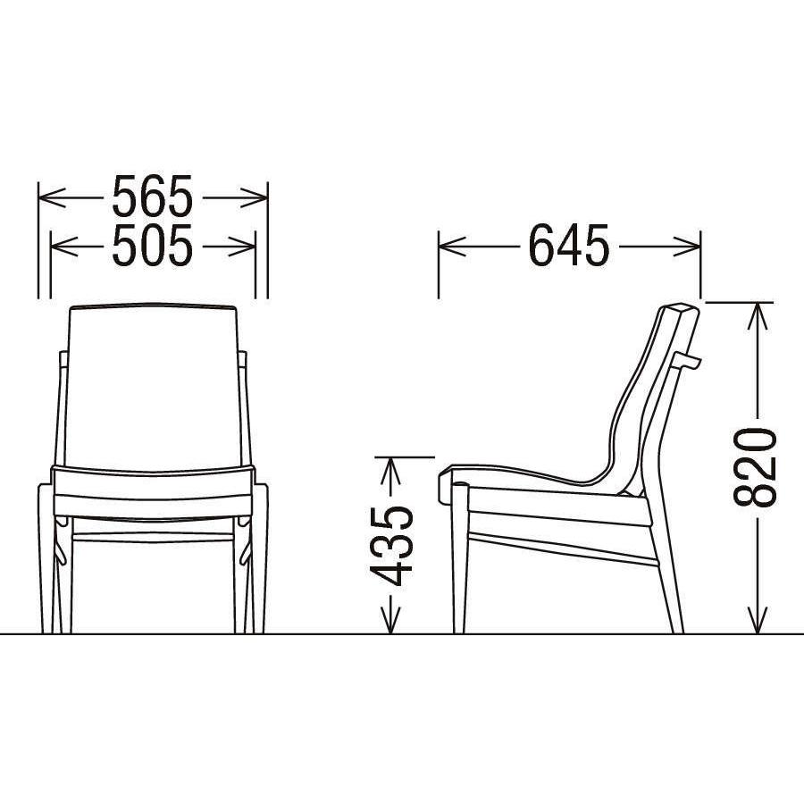 カリモク家具（KARIMOKU FURNITURE） カリモク 食堂椅子 肘なし 肘付き
