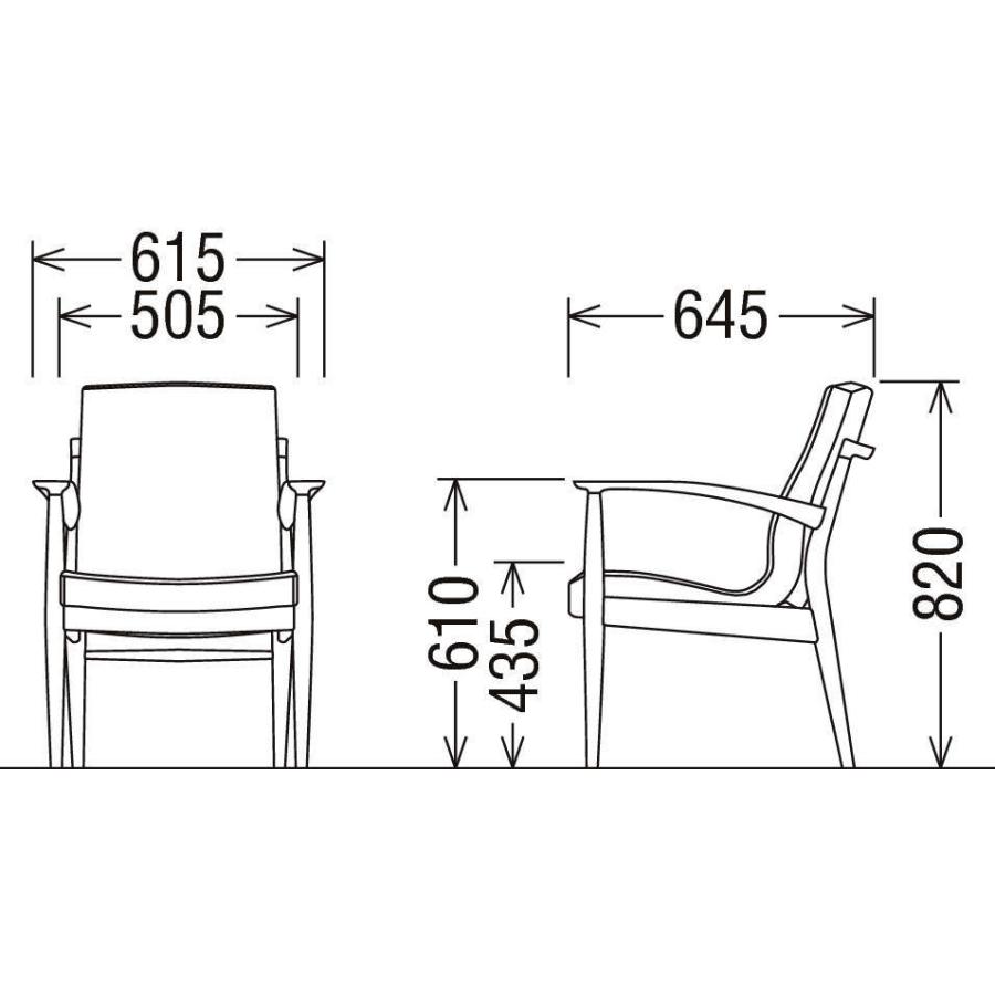 カリモク家具（KARIMOKU FURNITURE） カリモク 食堂椅子 肘なし 肘付き