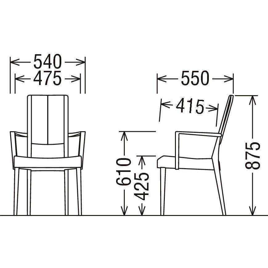 カリモク家具（KARIMOKU FURNITURE） カリモク 食堂椅子 CU45モデル 肘