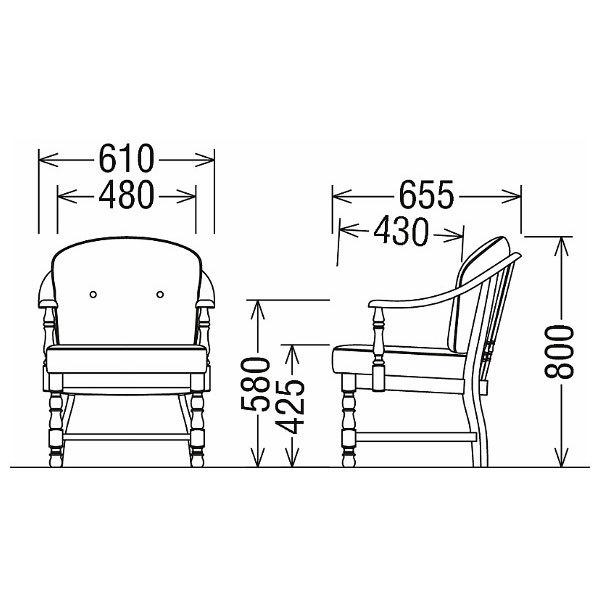 COLONIAL（カリモク家具） カリモク 肘掛椅子 コロニアル ファブリック